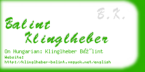 balint klinglheber business card